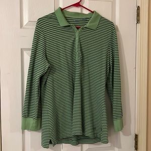 IZOD Green and Black Collared Shirt